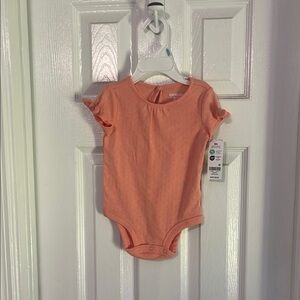 Carter's Orange Flutter Sleeve Bodysuit